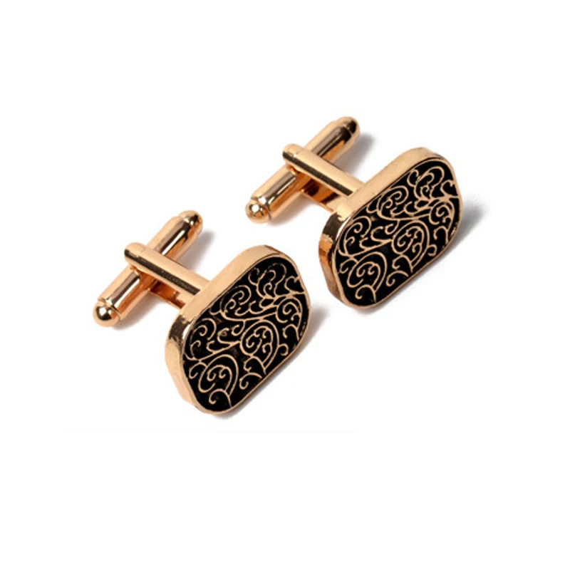 High Quality Retro Exquisite Men's Cufflinks Round Sleeve Nail Vintage Wave Pattern Cuff Link Wedding Men Cufflinks Jewelry Gift