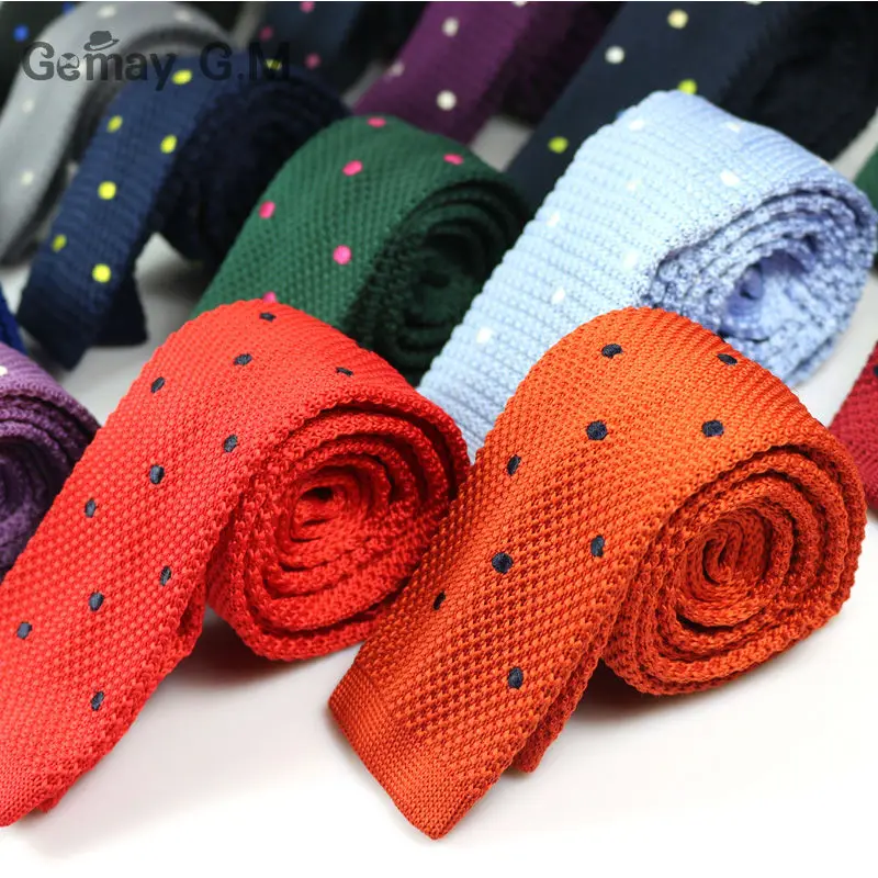 Nieuwe mannen Gebreide geweven slim dassen Classic dots ties Fashion Plaid Mans voor bruiloft Mannelijke Merk lente casual tie