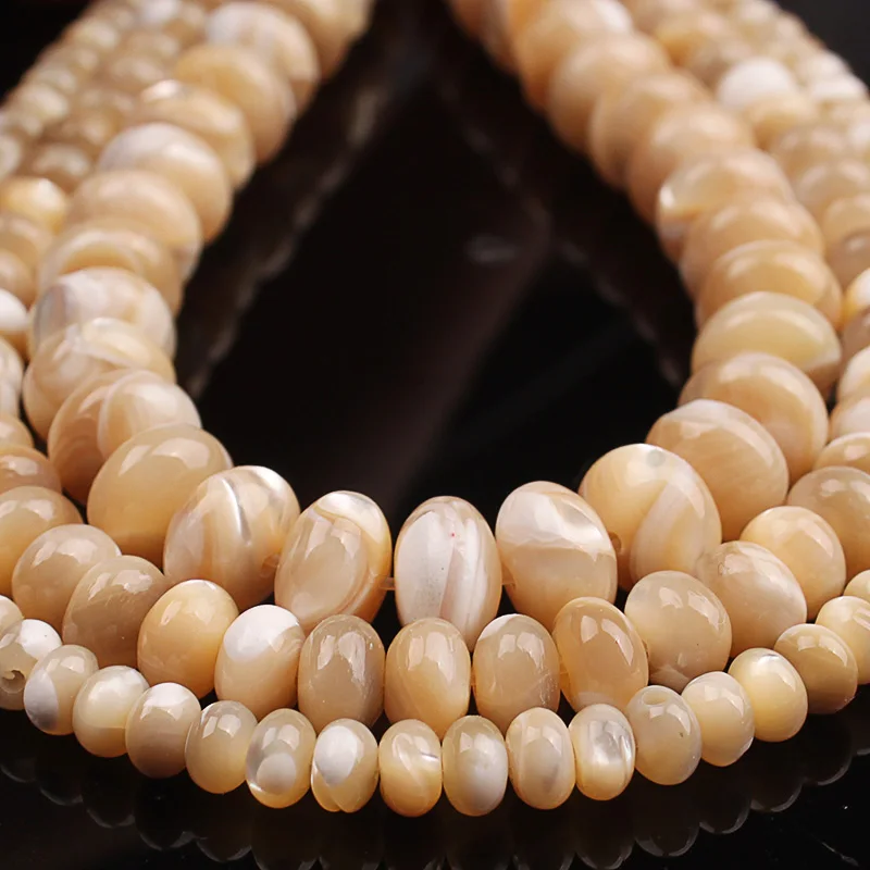 Natural Shell Beads Brown Trochus Abacus Shape Mother Of Pearl Mop Shell Spacers beads For Jewelry Making handmade Accessories