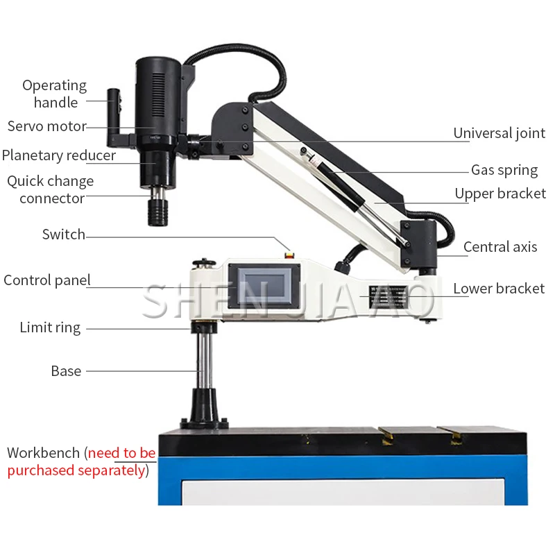 Automatic Tapping Machine M3-M16 Electric Tapping Machine Servo Electric Tapping Machine Universal CNC Tapping Machine 220V 1PC