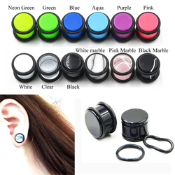 1 Pair UV Acrylic Ear Guage Tunnel Plug Kit Expander Flesh Tunnel PiercingJewelry 1.6mm-10mm