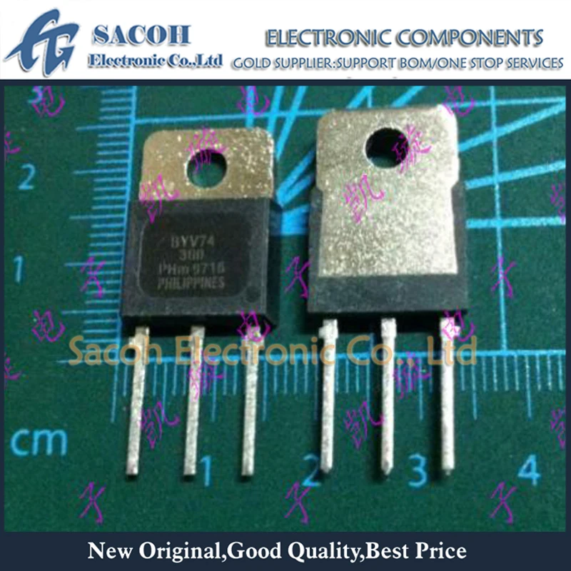 再調整された超薄型整流ダイオード,オリジナル,BYV74-300, BYV74-400, BYV74-500,byv74,to-218,30a,400v,10個