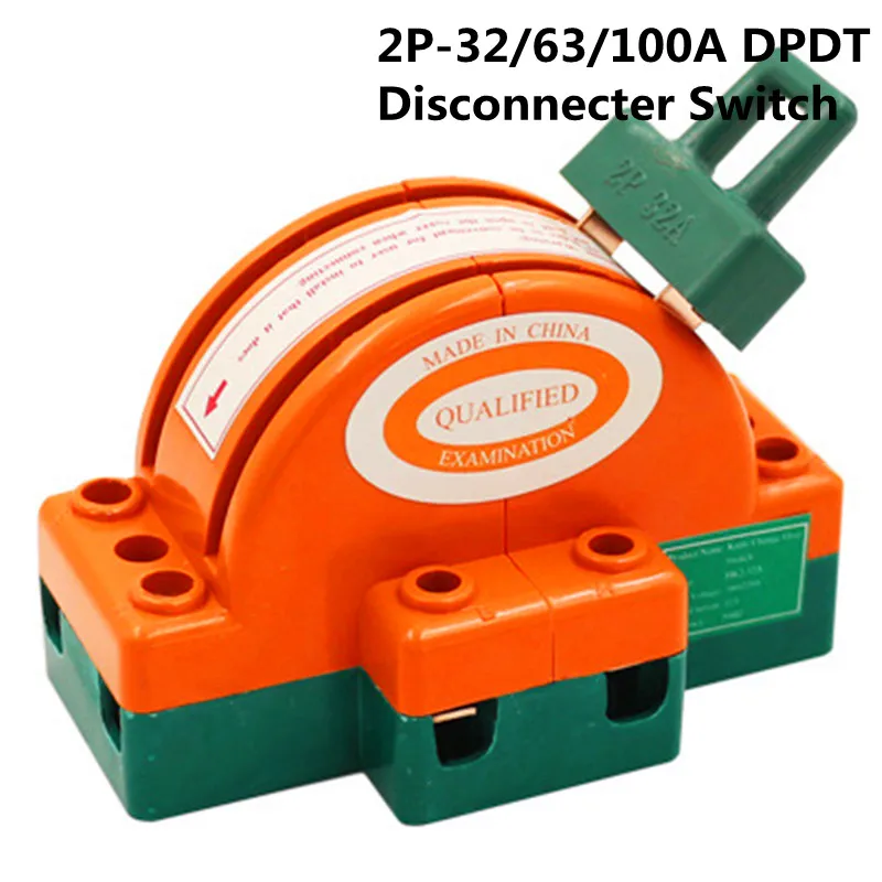 

DPDT 32A/63A/100A Two Pole Double Throw Knife Disconnect Switch 220v/380v