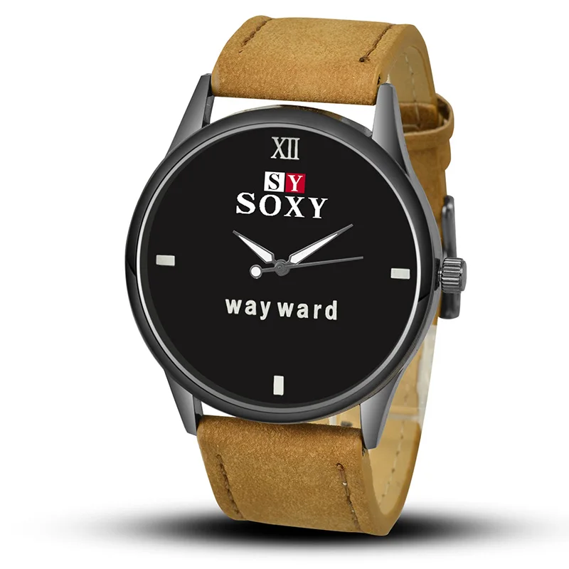 

SOXY Fashion Way Ward Watches Popular Leather Band Sport Watch Men Watch Casual Mens Watches Hour relogio masculino reloj hombre