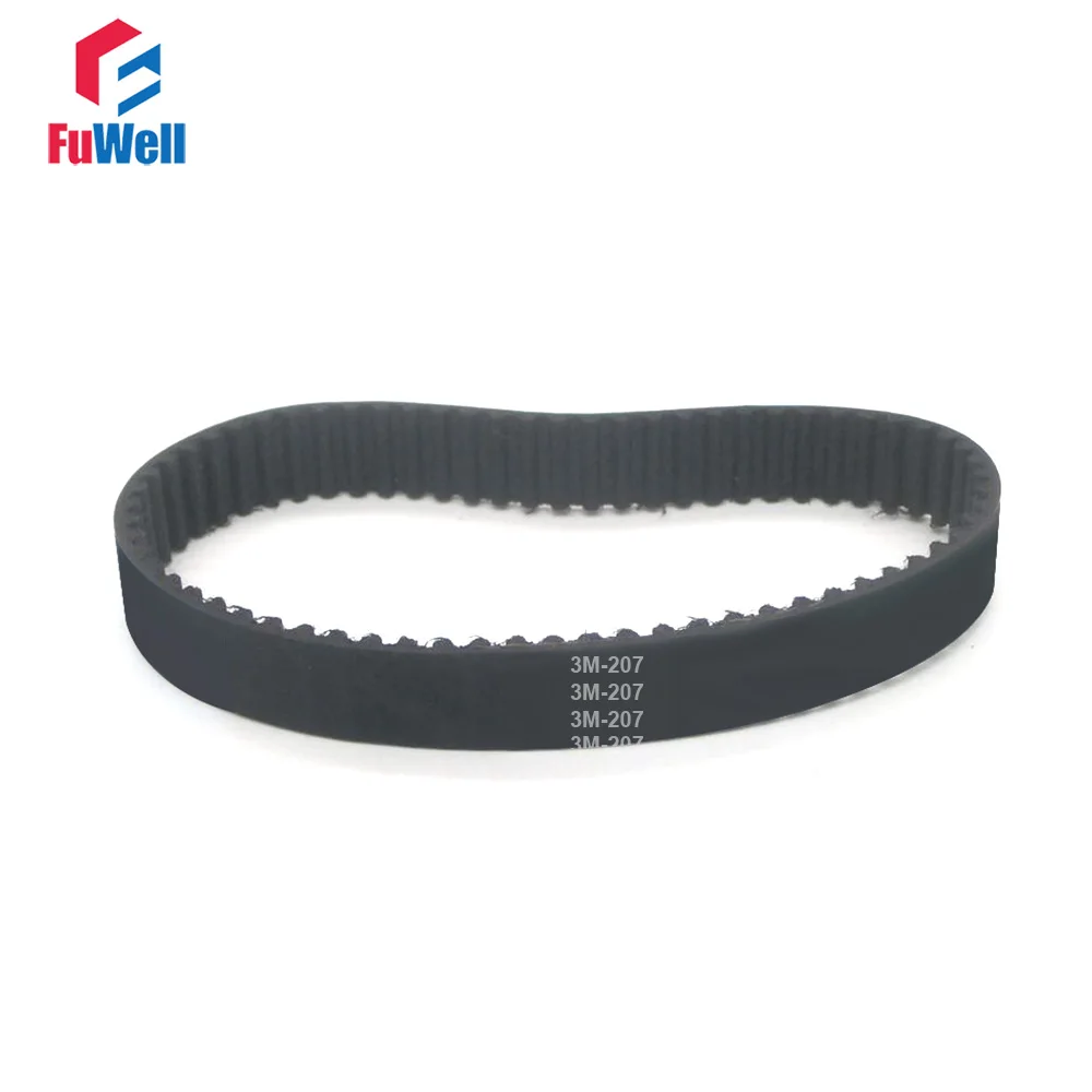 HTD 3M-207 Timing Belt 6/9/15mm Width 207mm Length Closed Loop Timing Pulley Belt 69Teeth Rubber Toothed Transmission Belt