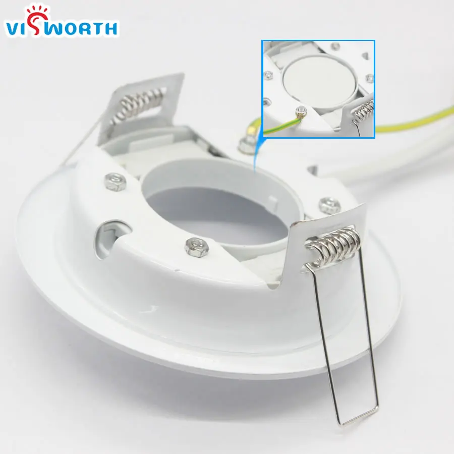 GX53 Base Lamp Base GX53 Lamp Holder Fix GX53 Led Bulb Gx53 Holder White Color Stainless Steel Base 8CM Cable Length