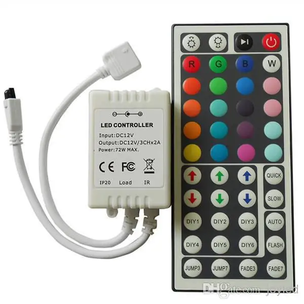 12V 44Keys 72W IR Remote RGB LED Controller for SMD 3528 5050 RGB LED Strip light string Lights