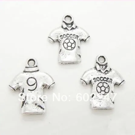 

Free Shipping Tibetan Silver No 9 Soccer Shirt charms Pendants men jewelry Making Wholesales, 200pcs/lot