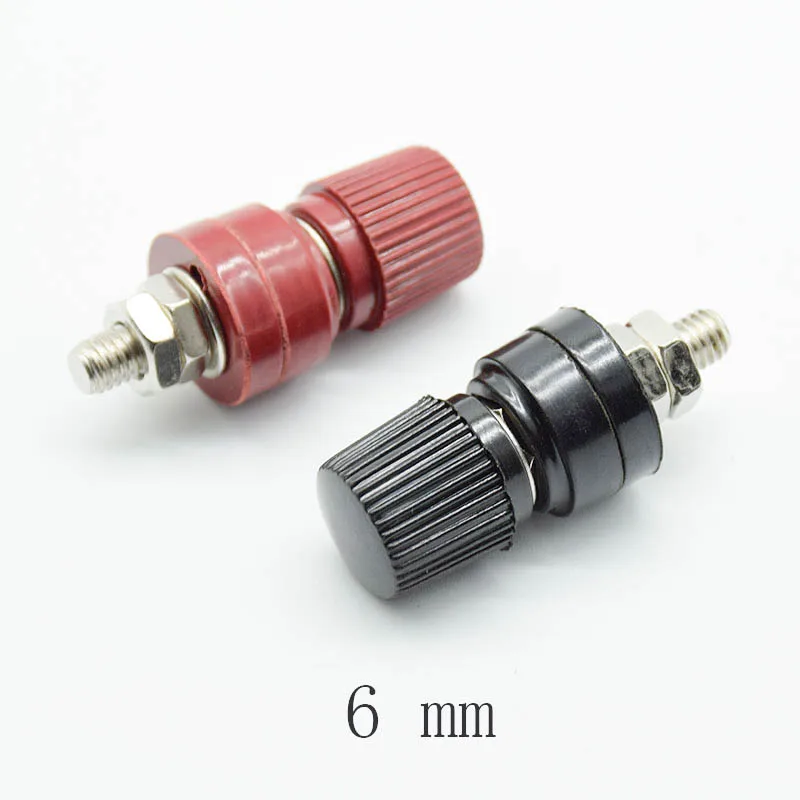 2pcs New 333 terminal banana socket,Audio output connector Screw: 6mm red and black two color Ship