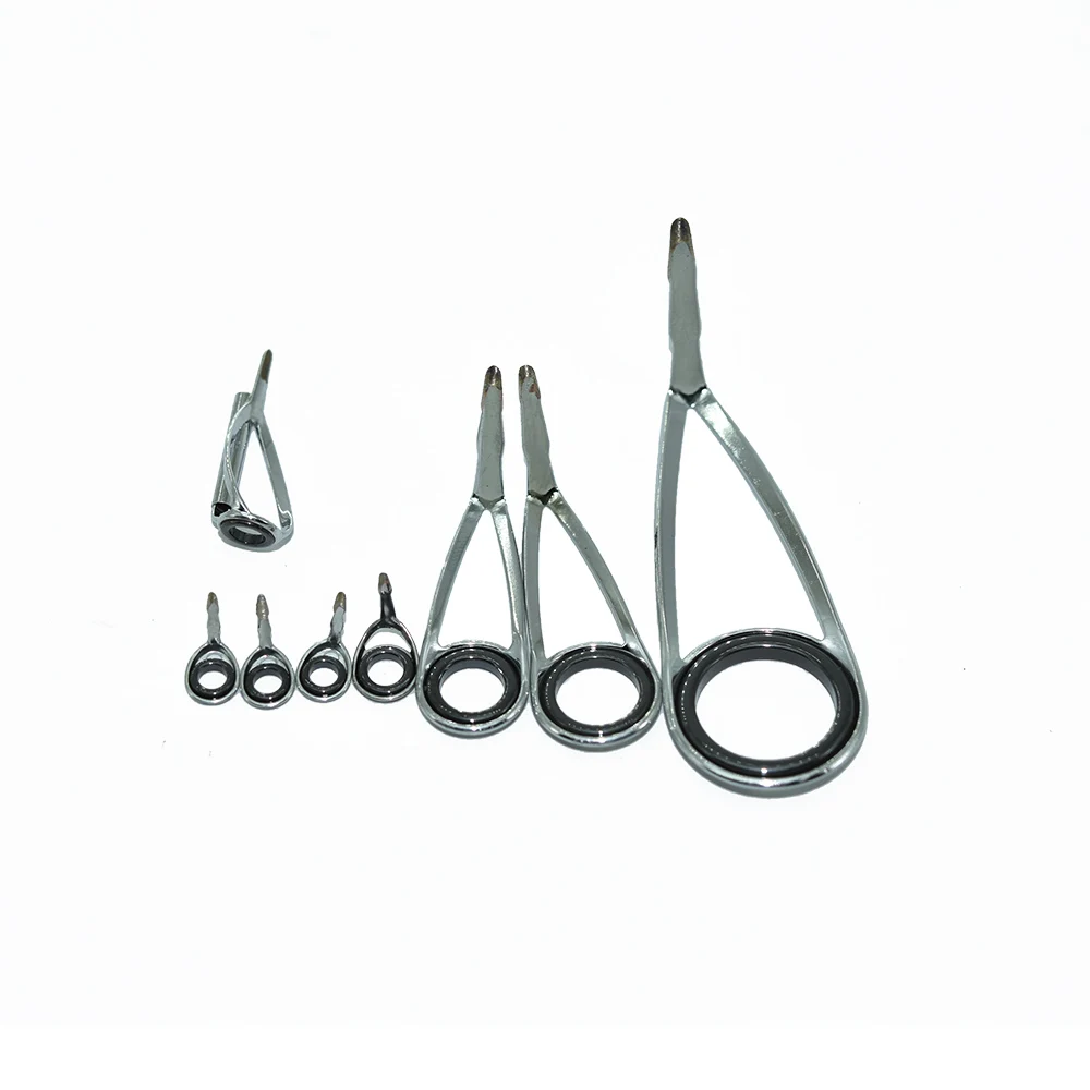 8 uds/Kit soporte KLH anillo guía de acero inoxidable para UL-L-ML-M-MH-H potencia caña de pescar giratoria reparación reajuste montaje DIY