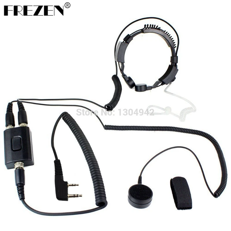 (Clear No Return) Military Police FBI Throat Mic Covert Acoustic Tube Earpiece Headset 2pin for KENWOOD Radio baofeng BF UV-5R