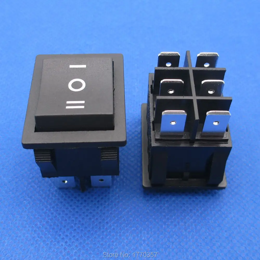 1pcs 6 pin 3 files rocker switch 30A 250VAC ON-OFF-ON   button with light high current high power high temperature resistance