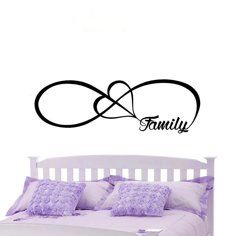 POOMOO Wall Decor Personalized Infinity Symbol LOVE Bedroom Wall Decal Quotes Vinyl Wall Sticker Home Decor