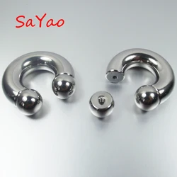 SaYao PA rings Stainless Steel CBR  Internally Threaded BCR Circular Barbells Horseshoe Nose Ring Flesh Tunnel Body Jewelry