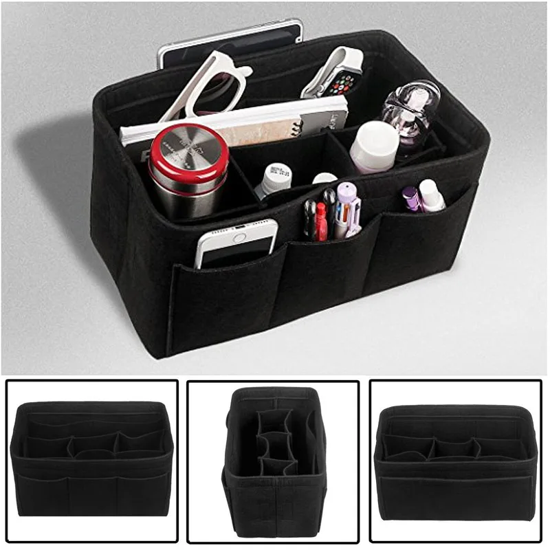 Modische Damentasche, Kosmetiktaschen und Make-up-Organizer, Filz-Einsatztasche für Handtasche, Filz-Stoff-Innentasche, passend für verschiedene Markentaschen – Detail 6