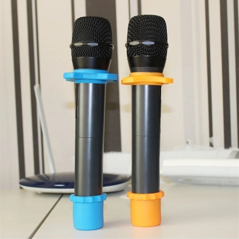 1 Set Silicone Microphone Anti-Slip Roller Ring Handheld Microphone Accessories Mic Protection for Karaoke Microphone