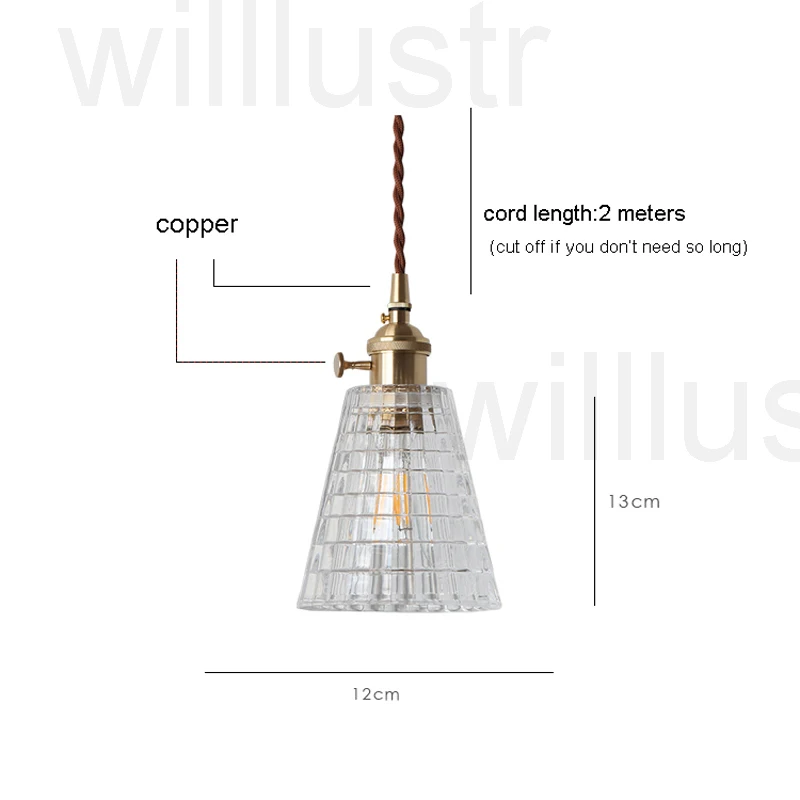 Nordic vintage taper puzzle glass pendant light dinning room home hotel restaurant Japan light copper part glass suspension lamp