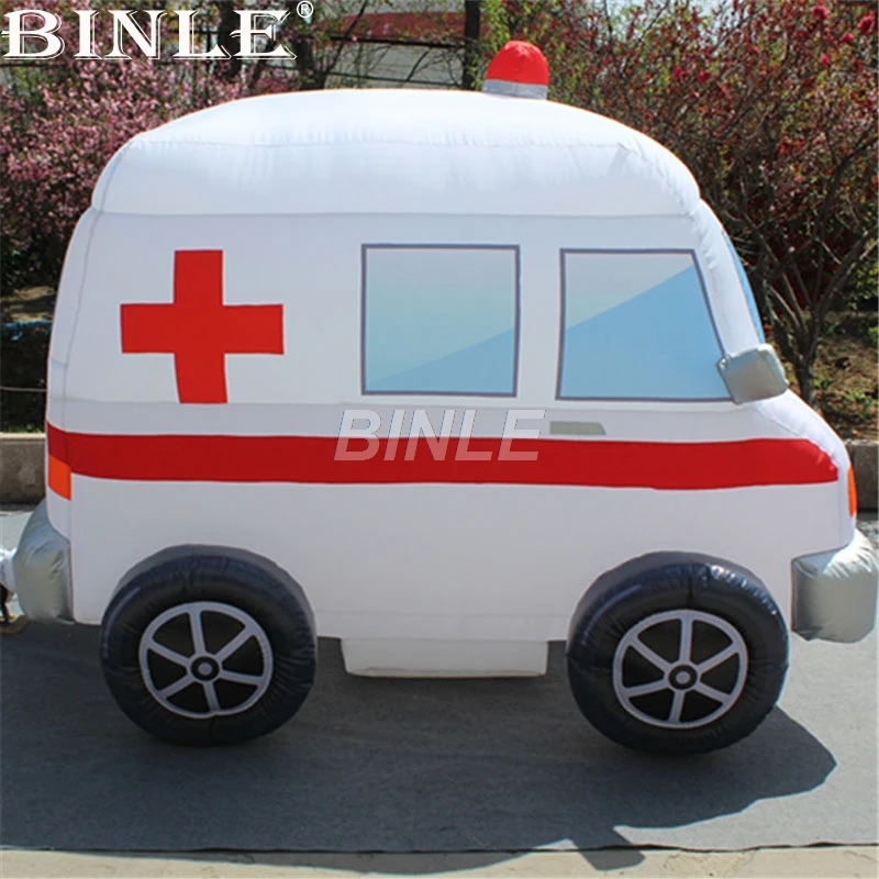 

Customized hot sale giant inflatable car model ambulance car with blower for advertising