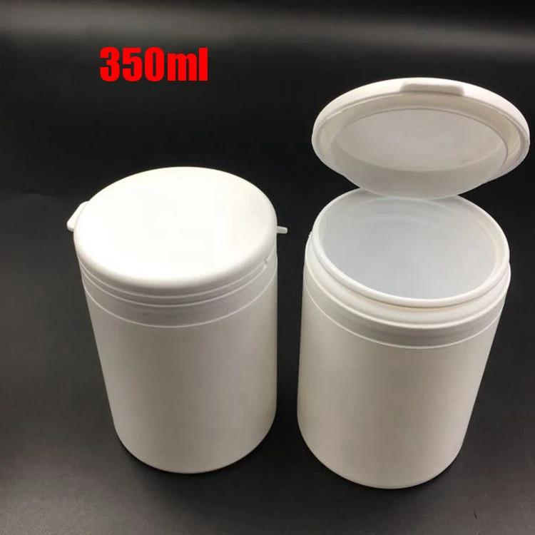 

20pcs 350ml White Color PE Plastic Bottle, Capsule Jars, Sample Storages, Sweet/Candy Containers With Tearing Caps