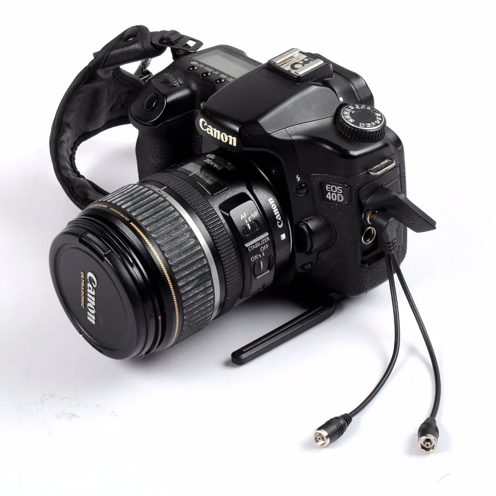 DSLRKIT Flash PC Sync Splitter Dây Cáp 1 PC Nam để 2 PC Nữ Ổ Cắm với vít khóa