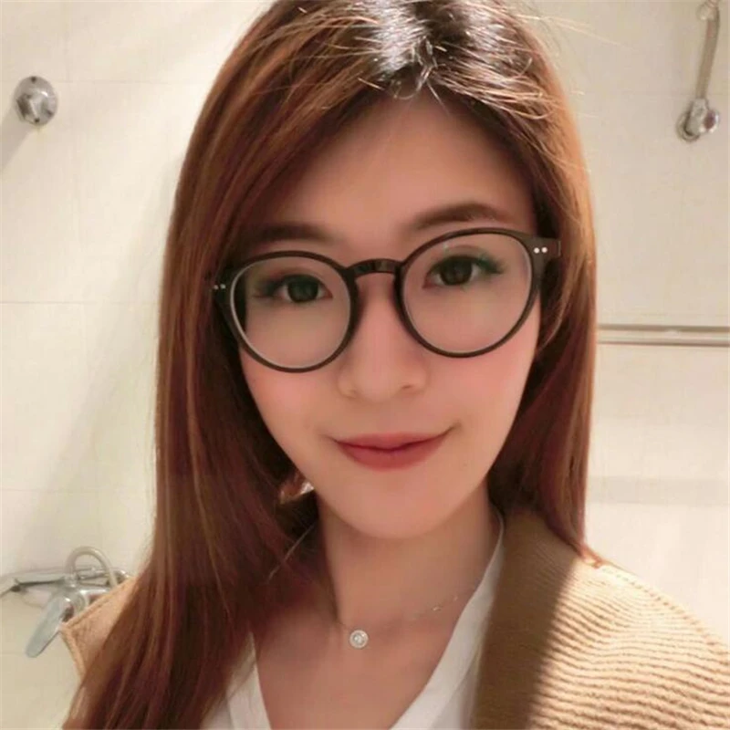 0 -1 -1.5 -2.0 To -4.0  Round Myopia Glasses Finished Women Men Short-sight Eyewear Prescription Spectacles Transparent Frame