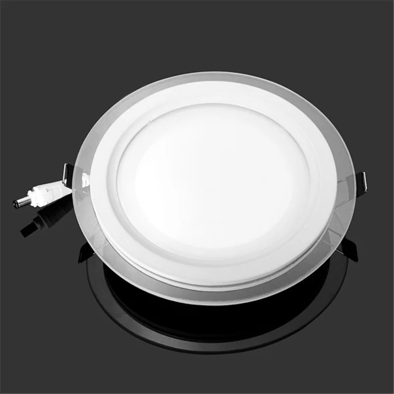 18 W LED Panel Âm Trần Downlight Mặt Kính Tròn Panel Âm Trần Đèn Chiếu Sáng Đèn AC85-265 Có adapter