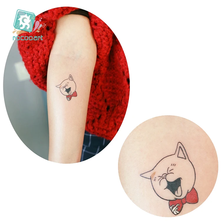 Rocooart 花ヘビフェイクタトゥーかわいいウサギ tatuajes tatuagem ダンス王 taty ボディーアート防水一時的なタトゥーステッカー