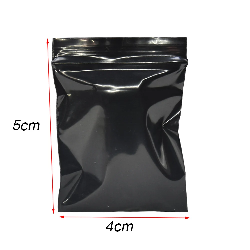 

4*5cm Mini Black Zip Lock Resealable Package Bag 200pcs/lot Self Seal Plastic Packing Bag Retail Zipper Grocery Storage Pouches