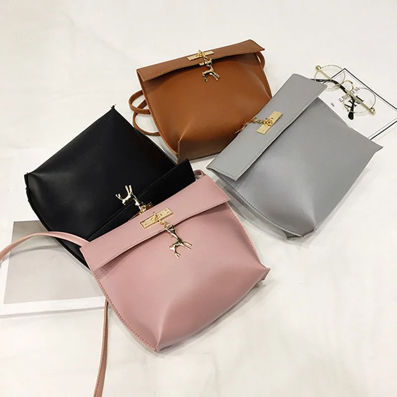 

Fashion Korean Crossbody Bags for Women Travel Beach Bag Ladies' PU Leather Shoulder Bag Zipped Solid Color Girls Women Bag Sac