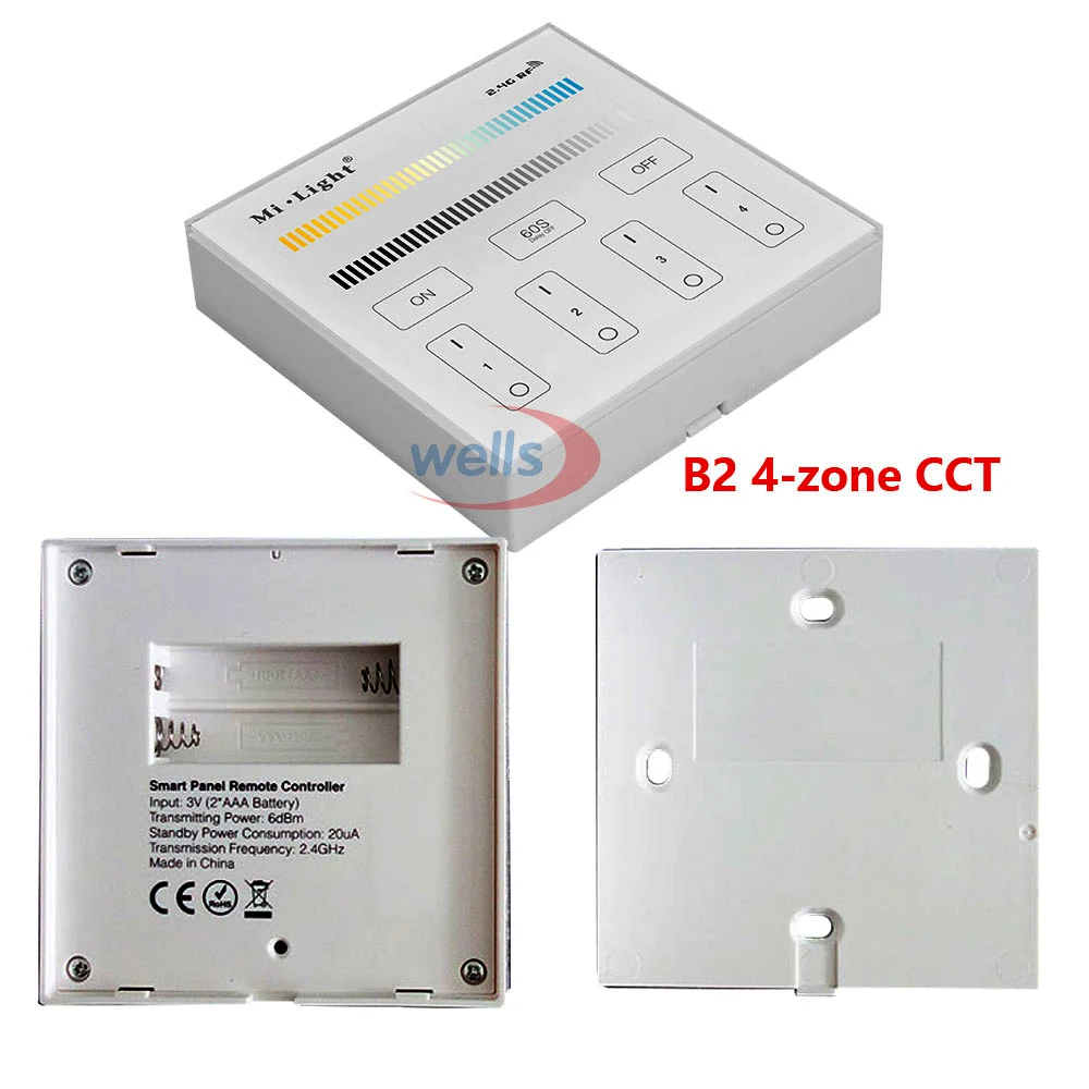 Imagem -03 - Miboxer b1 b2 b3 b4 2.4g 4-zone Inteligente Painel de Toque Led Dimmer Controlador para Rgb Rgbw Cct Brilho Led Luz de Tira