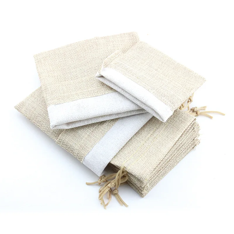 15*20 200pcs Vintage Style handmade Jute Sacks Drawstring gift bags for jewelry/wedding/christmas Packaging Linen pouch Bags