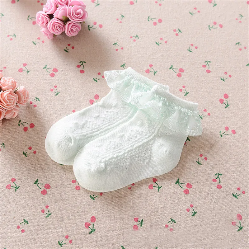 Lace Ripple Baby Girl Socks Kids Princess Socks 6 colors Mesh Breathable Summer Socks Newborn Children Socks