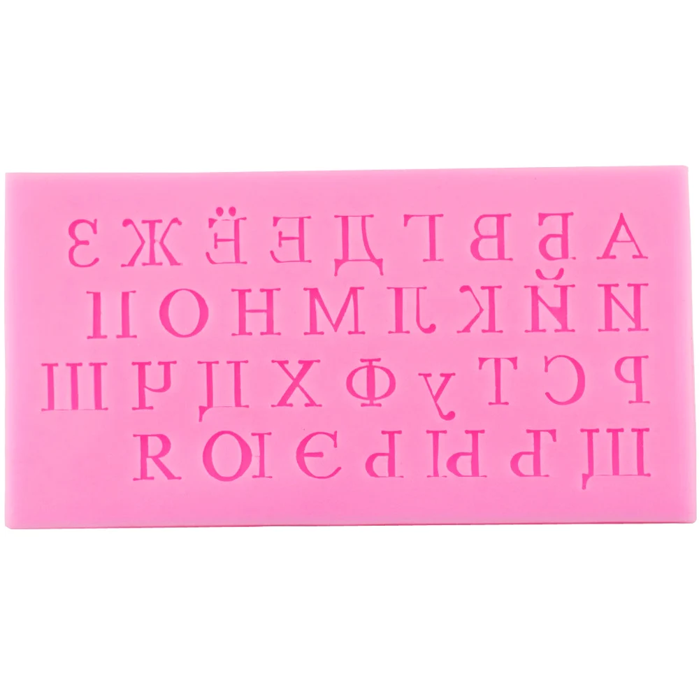 M165 Russian Alphabet Letter Epoxy UV Resin Silicone Mold Fondant Cake Molds Candy Chocolate Kitchen Baking Cake Tools