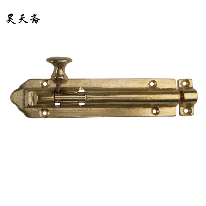 

[Haotian vegetarian] special classical Chinese antique copper door latch bolt copper live HTH-094 tri-color