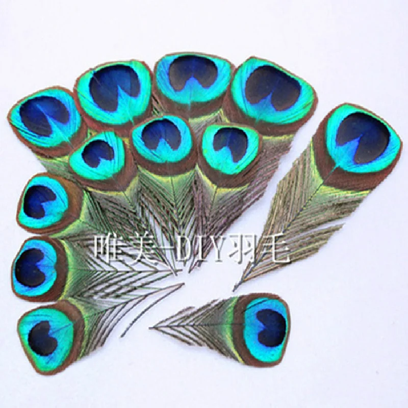 

Free Shipping 100pcs a pack real Peacock Feather Trimmed peacock eye costumes sewing Hat wedding Decorative 8-12cm