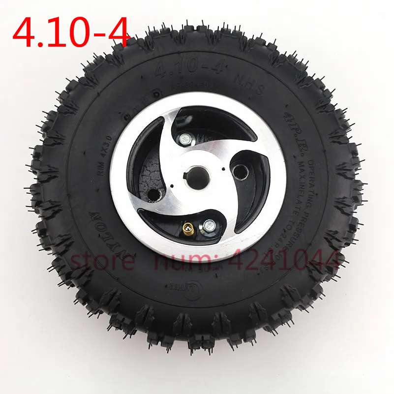 4.10-4 tyre tire and inner tube use 4 inch alloy wheel rim Keyway hub for Gas scooter bike motorcycle Off Road Go Kart