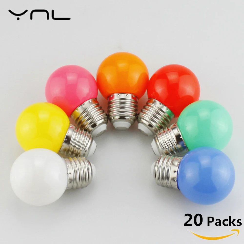 20pcs Bombillas E27 LED Bulb 220V G45 Colorful Lampada RGB LED Light SMD 2835 Colorful bulbs flashlight Lamparas LED Lamp