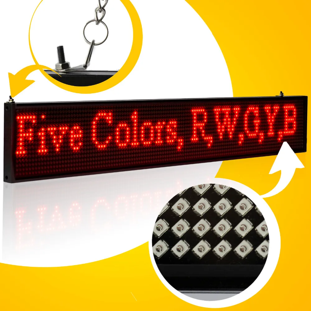 

66CM P5 SMD16 * 128 pixel Led Sign wireles WIFI Programmable Scrolling Message LED adverti Display Board support multi-language