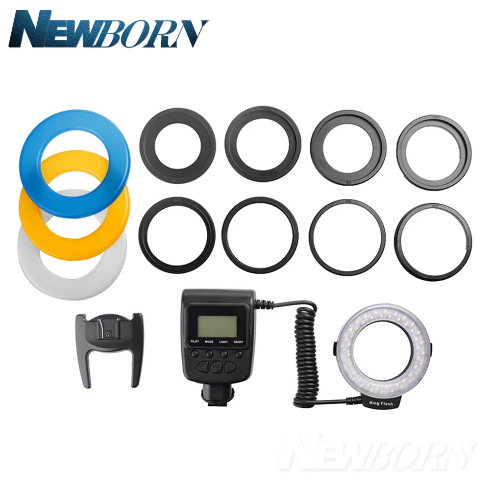 RF-550D 48pcs Makro LED Ring-Bundle mit 8 Adapter Ring für Canon Nikon Pentax Olympus Panasonic DSLR Kamera flash
