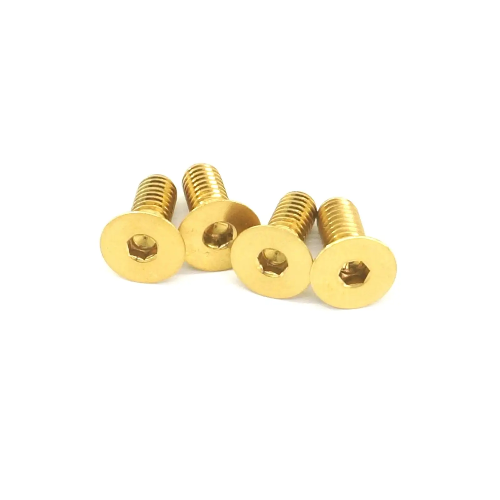 

4 PCS M4x10mm Golden GR5 Titanium Countersunk Screw Allen Socket For Bicycle