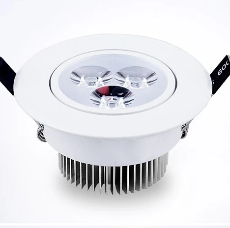 9W led Ceiling downlight LED lamp Recessed Cabinet wall Bulb 85-265V for home living room white shell 10pcs/lot