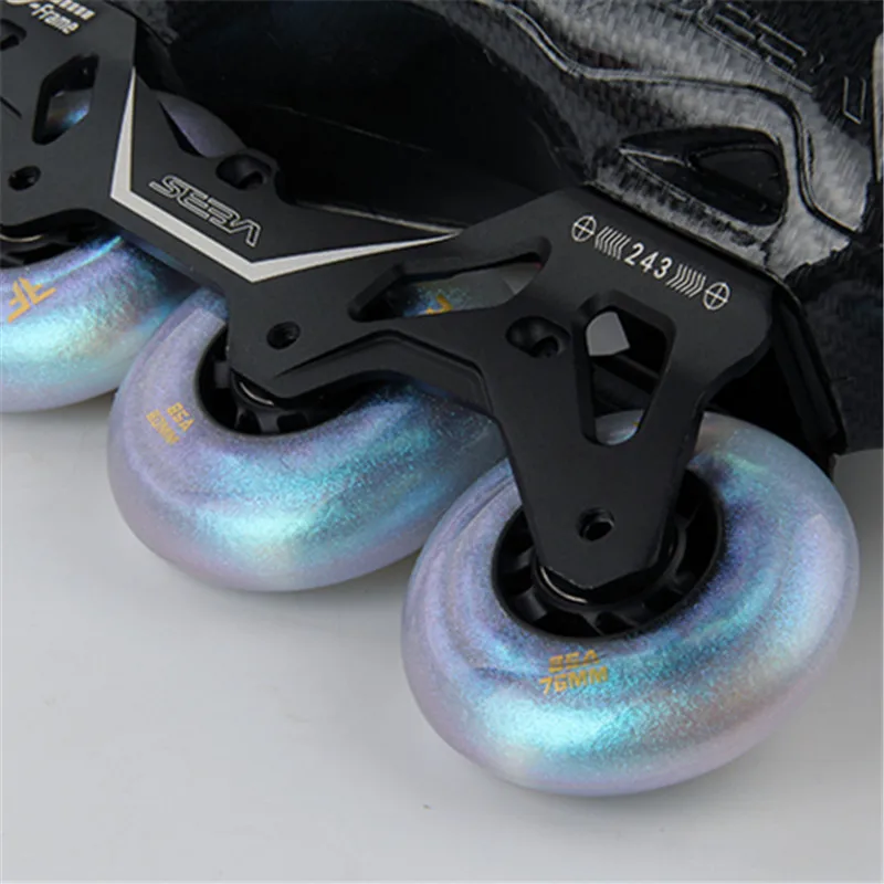 Starry Sky Multi-use Roller Skates Wheel for FSK Slalom and Slide Brake Skating Rodas Blue 80mm 76mm 72mm Using ILQ9 ILQ11 ABEC7