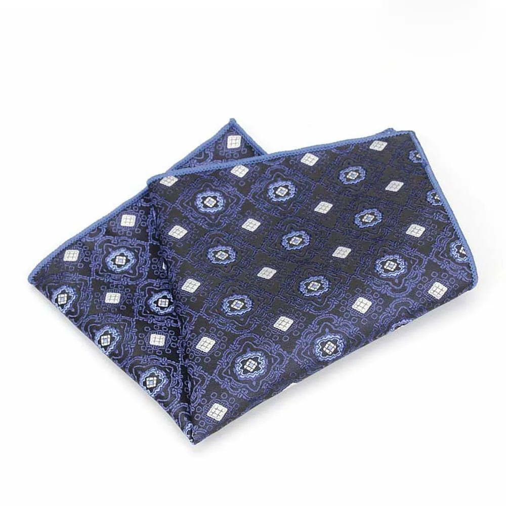 Huishi Motif Bunga Square Jacquard Saputangan Hanky Setelan Pria Pocket Square