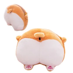 13*10cm Novelty Corgi Sexy Bottom Coin Bag Plush Toy Purse Stuffed Animal Wallet For Girls