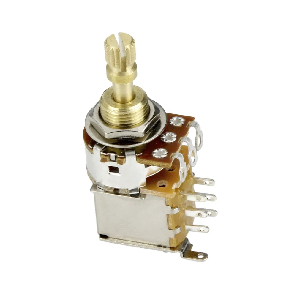 Fleor 1Pc Gitaar Potentiometer Push Push Potentiometer A250K / B250K /A500K/B500K Koper Korte Split Shaft (trek Niet Meer)