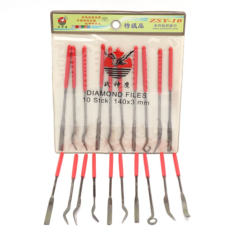 10 Stuks 3X140Mm Diverse Bocht File Grit 150 Mini Rasp Diamond Naald File Set Reparatie Tool Hout slijpen Hand File Gereedschap