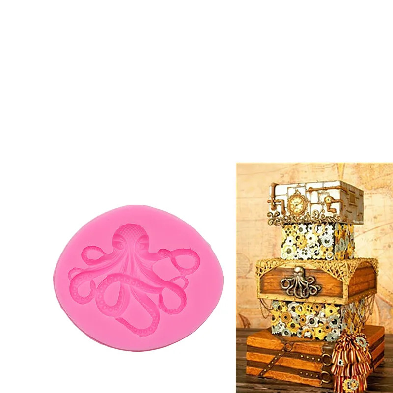 Octopus Sugar Cake Silicone Mold Handmade Chocolate Crafts Gadgets Dessert Decorative Molds DIY Pastry Baking Tools candy mold