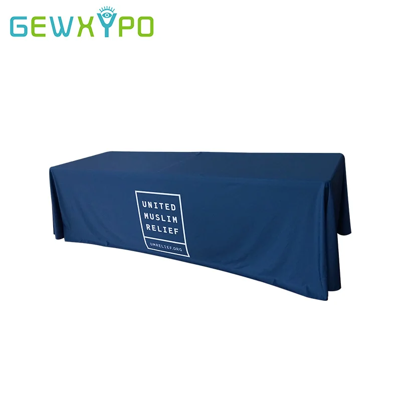 8ft Loose Fit Advertising Standard Table Throw Four Sides Full Color Printing,Polyester Fabric Printed Table Cover/Table Cloth