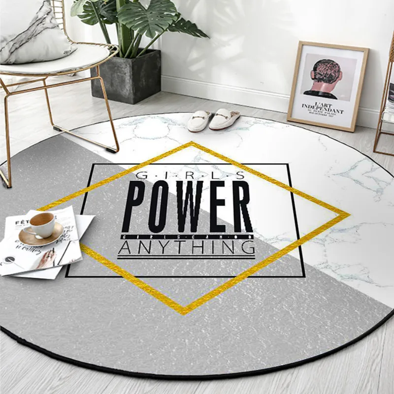 

Fashion Modern Mat/Tapetes White Marble Printed Carpets for Living Room Bedroom Area Rugs Children Room Decorative Round Carpet