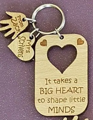 It Takes A Big Heart To Shape A Little Mind, Teacher Appreciation, Gift Keyring set, thank you teacher gifts, end of school year